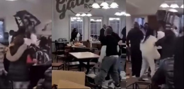 Video: batalla campal en un tenedor libre luego que se acabara la carne