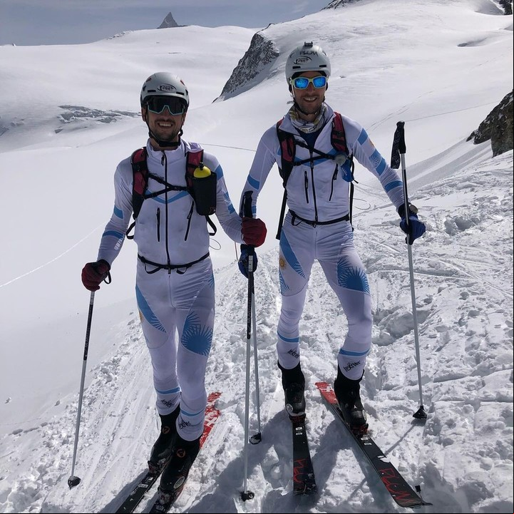 Peter Treichel (izq.) y Pablo Finster (der.) entrenando en Arolla. Foto: Cortesía Tomás Aguiló.