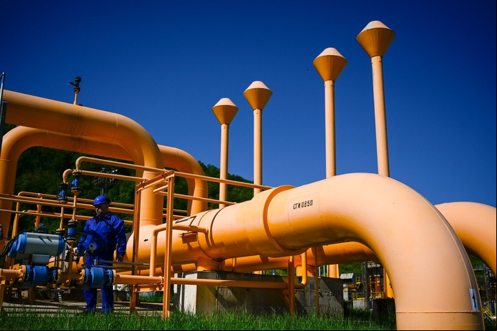 La planta gasífera de Bulgartransgaz en Ihtiman, Bulgaria, al que Rusia cortó el envío de energía a fines de abril. Foto: AFP