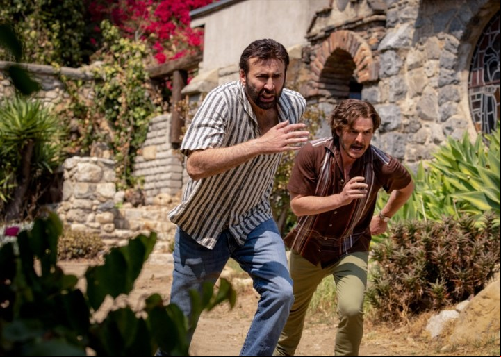 A correr. Nicolas Cage y Pedro Pascal, el actor y el millonario en apuros. Foto BF Paris