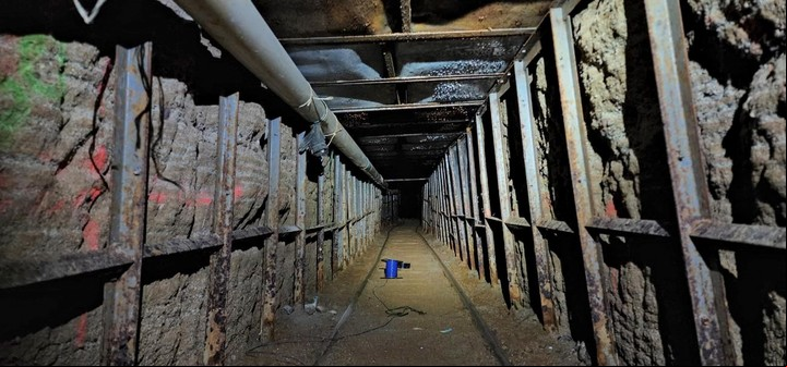 Un túnel usado para llevar cocaína desde México hasta Estados Unidos. Foto: AFP