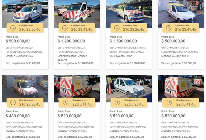 El listado en la plataforma del Banco Ciudad.