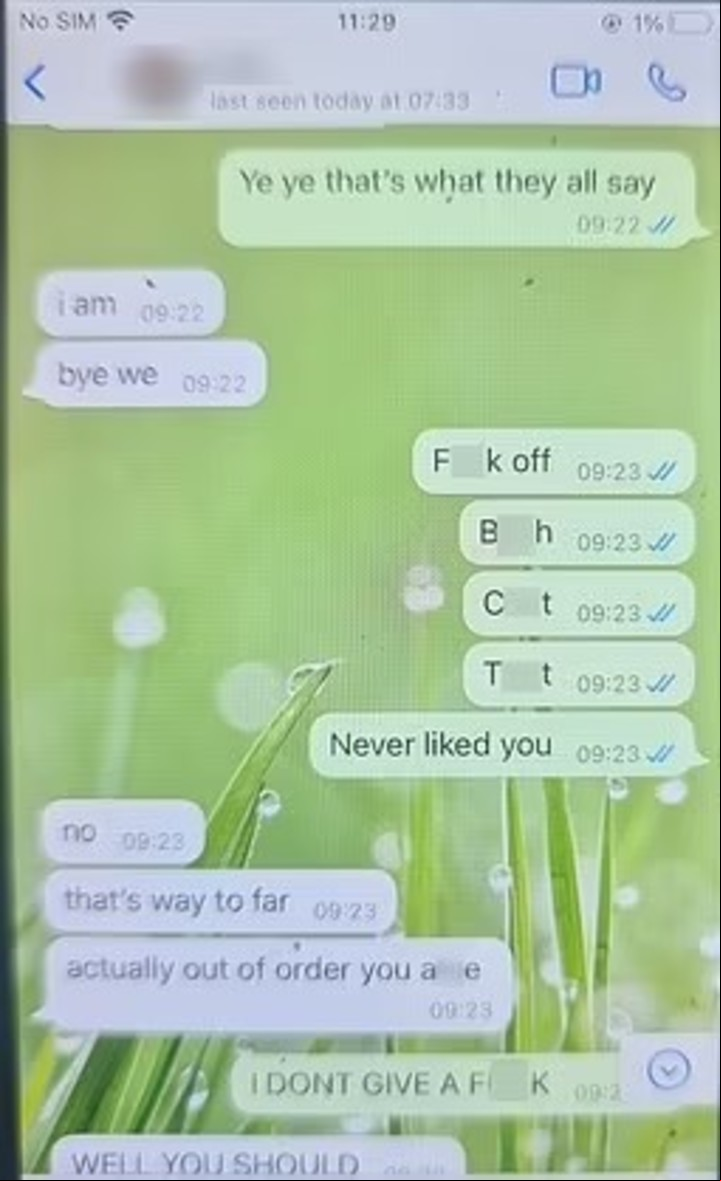 La mujer vio todos los insultos de su hijo a la niña y estalló de furia.