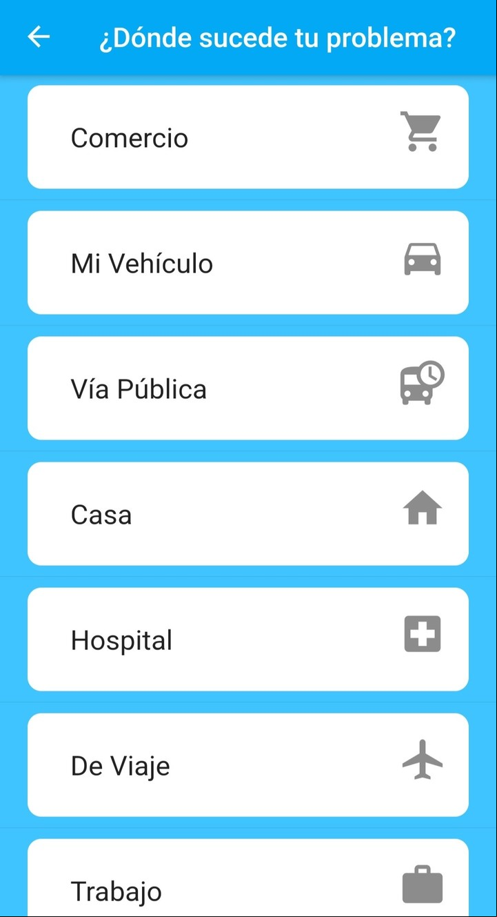 Los consejos legales aparecen agrupados según dónde ocurre cada situación. Imagen: Captura.