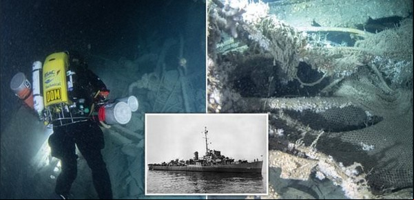 Hallaron cerca de la costa británica un destructor hundido en la Primera Guerra Mundial