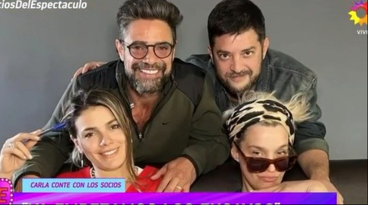 El elenco de "El Divorcio" antes de la salida de Leticia Brédice. Captura TV.
