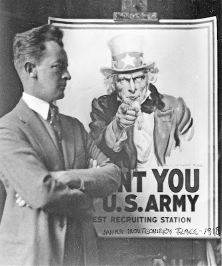 Tio Sam. Fue inmortalizado por el dibujante James Montgomery Flagg, inspirado en su propio rostro, envejecido y con una larga barba./ Foto: Archivo Clarín.