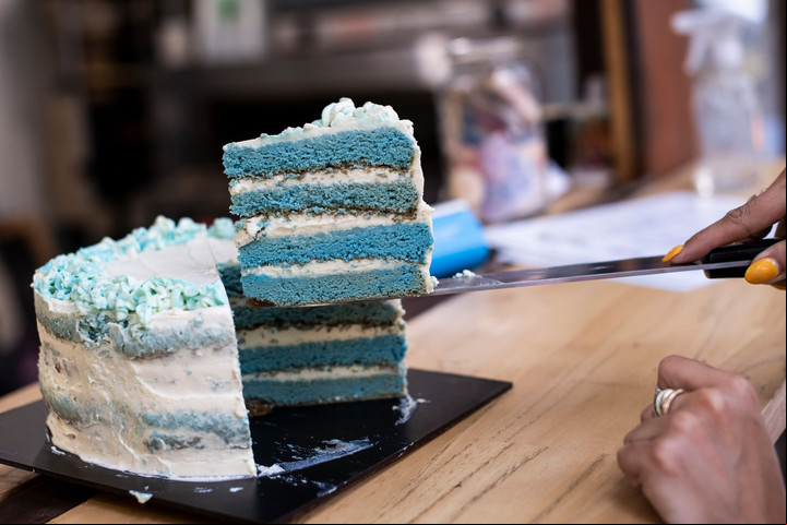 La "torta mundialista" que Victoria Poggi de Demente Bakers' House creó para acompañar el debut de Argentina. Foto: Federico Imas