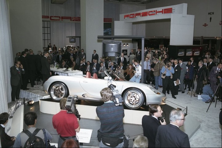 La presentación mundial en Detroit, en 1993.