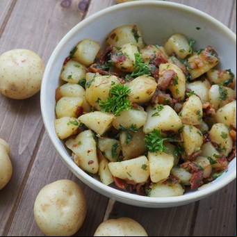 Ensalada de papa y panceta