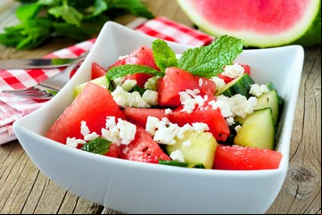 Receta de Ensalada de sandía, pepino y queso feta