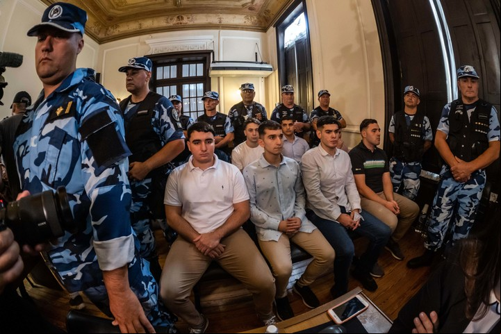Los rugbiers durante el juicio que fueron condenados por el crimen de Fernando Baez Sosa.