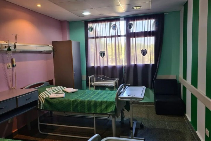 Sábanas, cortinas, cunas, cubrecamas y paredes: todo decorado con los colores de Lafe.