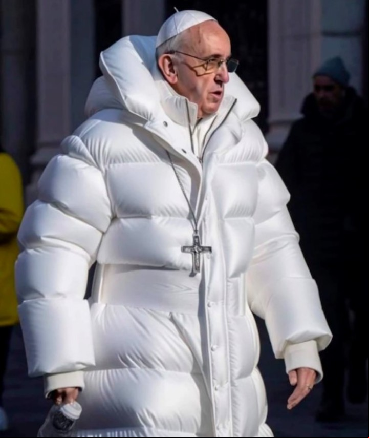 Francisco con una campera Balenciaga, la foto viral que nació gracias a un deepfake. (Foto: Twitter)