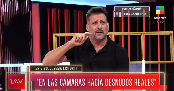 José María Listorti itió que sus desnudos en las cámaras ocultas eran reales y totales. Captura TV.