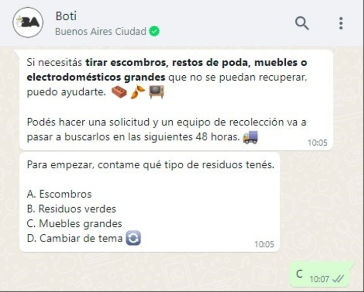 Las opciones.