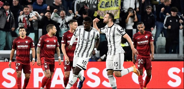 Juventus rescató un empate en la última jugada ante el Sevilla de los argentinos y la serie quedó abierta