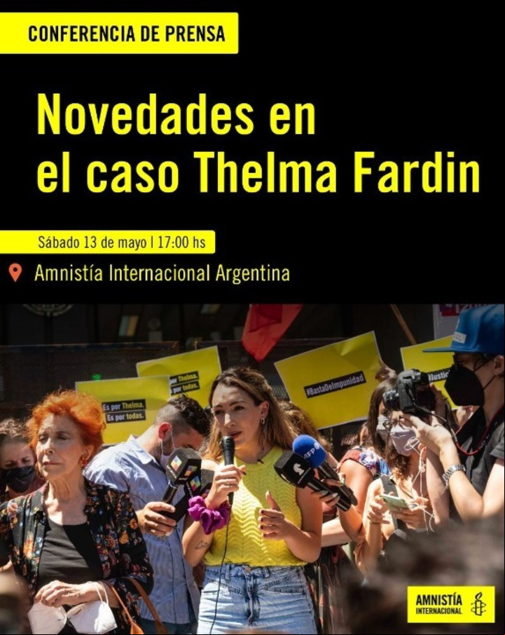Conferencia de prensa de Thelma Fardin.
