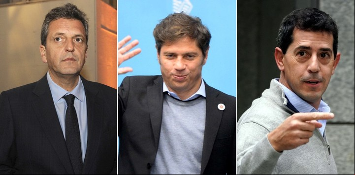 Massa, Kicillof y Wado de Pedro.