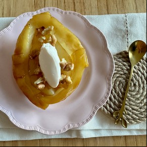 Postre fácil y rápido de pera