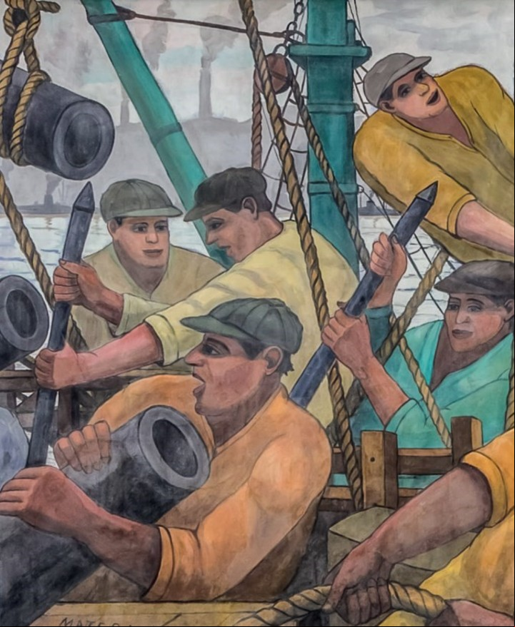 Mural de Benito Quinquela Martín. En la ex sede del Tiro Federal.
