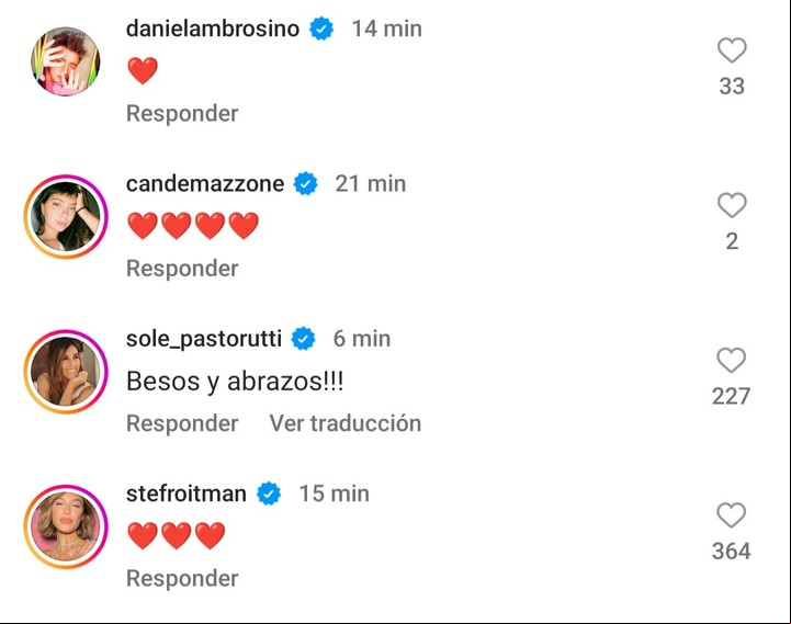 Daniel Ambrosino, Soledad Pastorutti y Stefi Roitman también comentaron su posteo.