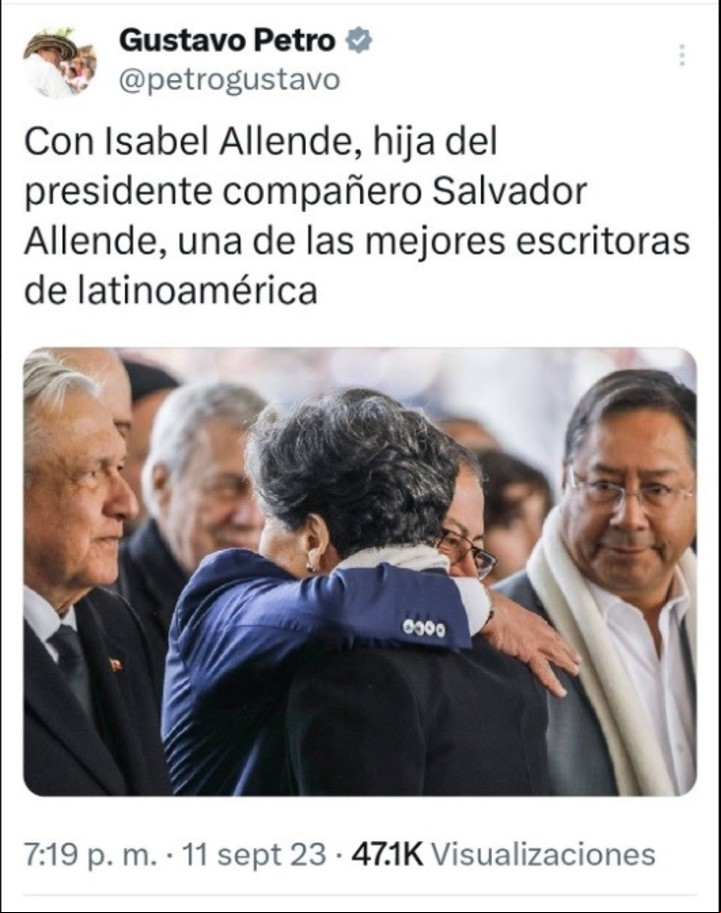 El tuit de Petro, que luego borró.