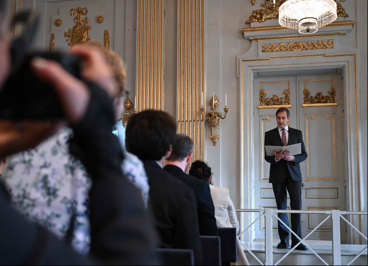 El anuncio del Premio Nobel de Literatura 2023. Foto: AFP