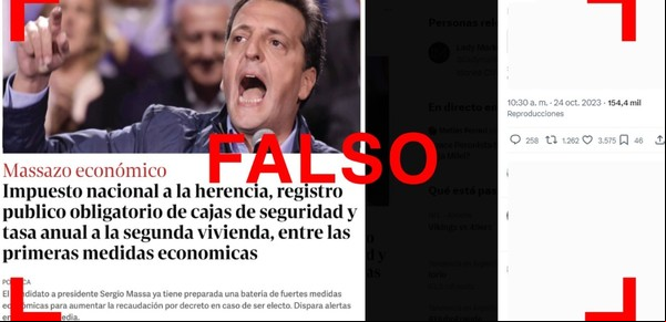 Es falsa una noticia con supuestas medidas económicas de Sergio Massa, y el Gobierno desmintió que estén bajo análisis