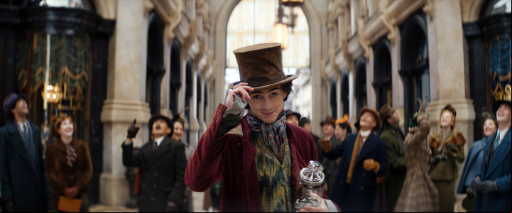 El neoyorquino Timothée Chalamet como un joven Willy Wonka.
