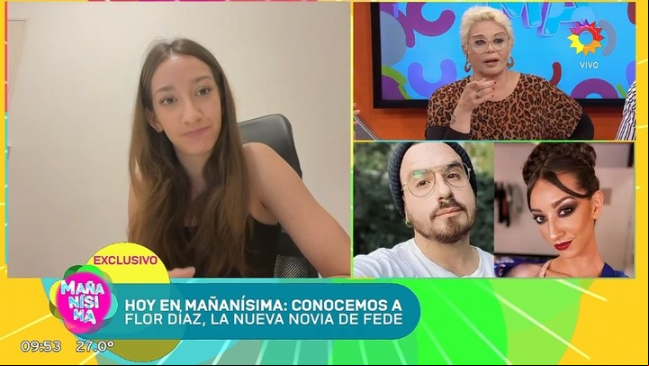 Flor Díaz habló de su noviazgo con Fede Bal en Mañanísima. Captura de TV
