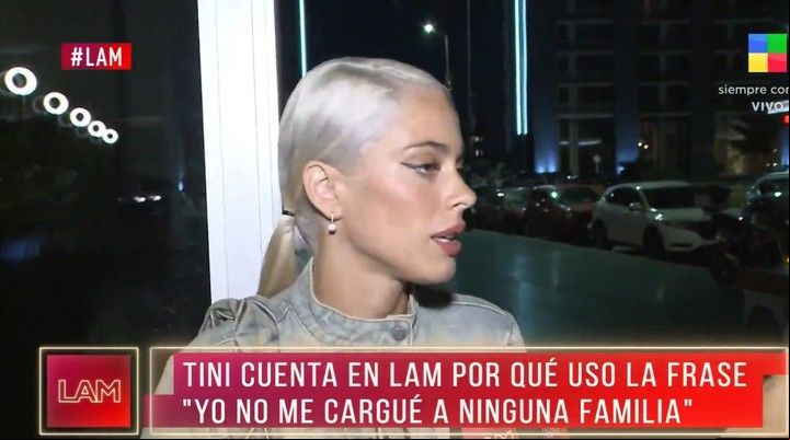 Tini Stoessel: "Estoy soltera". Captura TV.