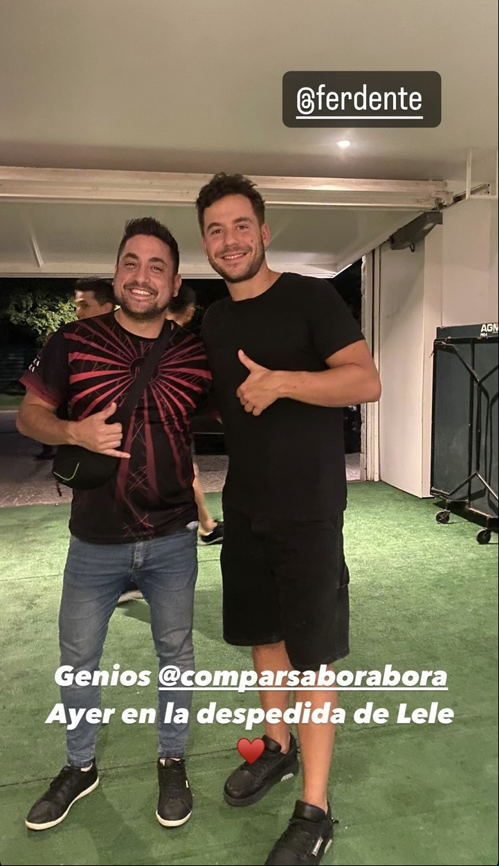 Fernando Dente en la despedida de soltera de Cande Tinelli. Foto: Instagram