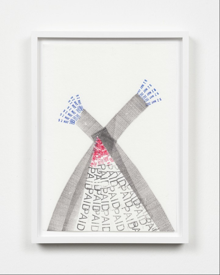 Amalia Pica, Dibujos con sellos, sobre la burocracia. Gentileza galería Ultravioleta.