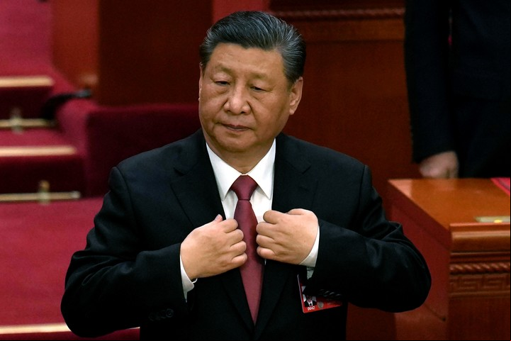 El presidente de China, Xi Jinping, en el cierre del Congreso Nacional del Pueblo. Foto AP