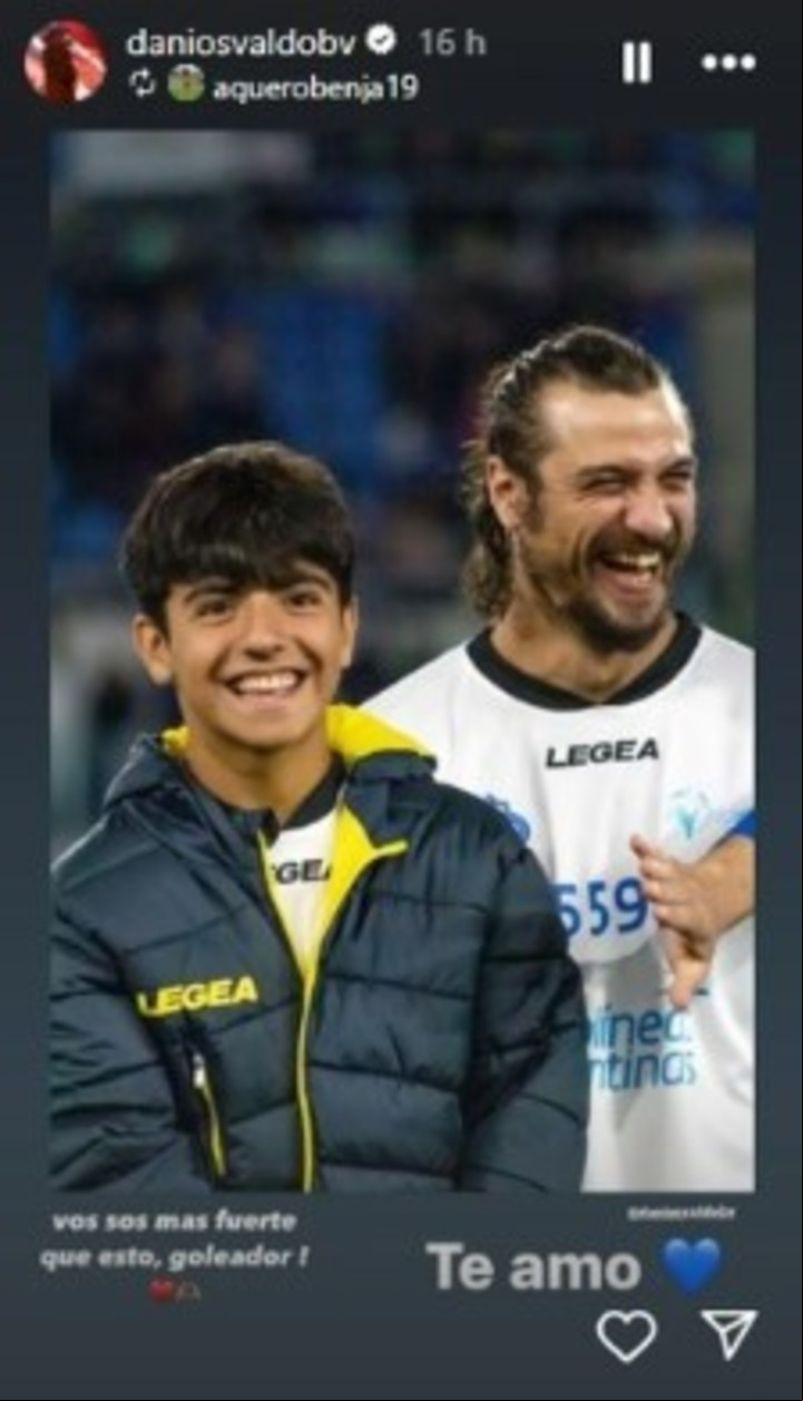 Daniel Osvaldo le devolvió el mensaje a Benja Agüero a través de Instagram.