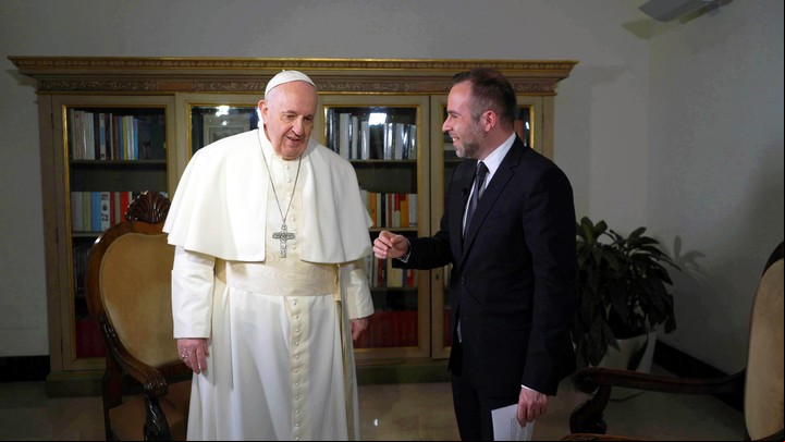 Roma 18.03.24 El vaticanista Fabio Marchese Ragona que colaboró con Papa Francisco para su autobiografía. Foto AP