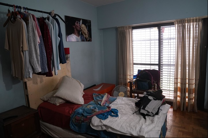El cuarto de Gianfranco, en su casa de Parque Patricios. Foto Fernando de la Orden.