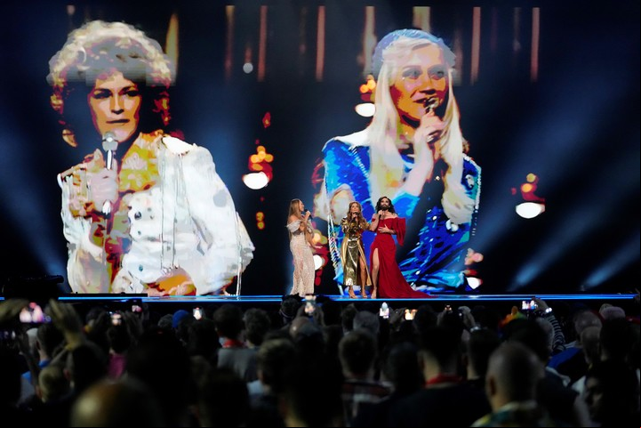 Charlotte Perrelli, Carola y Conchita Wurst. Foto AP