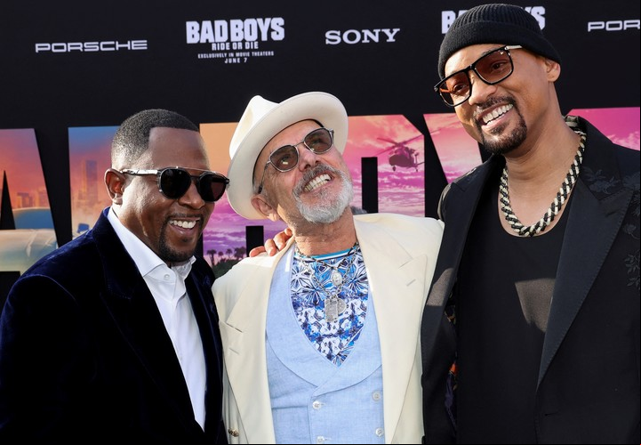 Martin Lawrence, Joe Pantoliano y Will Smith, en la première de "Bad Boys: Ride or Die", en Los Angeles. Foto Reuters