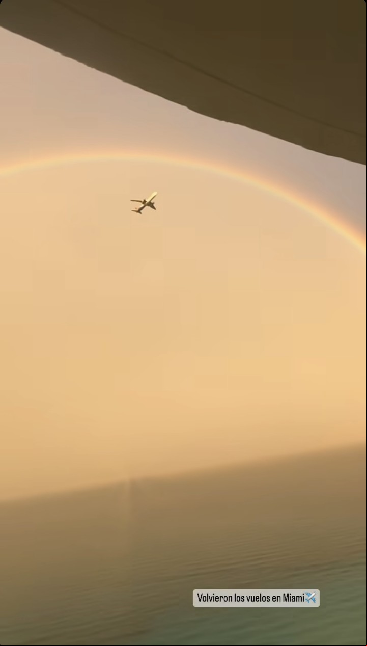 Graciela Alfano mostró el cielo despejado de Miami, tras el temporal.