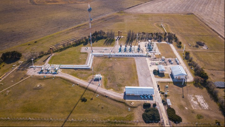 Planta compresora Saturno de TGS en Salliqueló.
Foto: Transportadora de Gas del Sur (TGS).