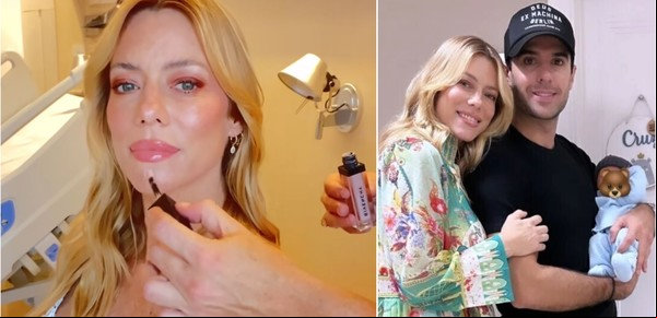 Nicole Neumann se maquilló antes de salir de la clínica donde nació su hijo y generó polémica