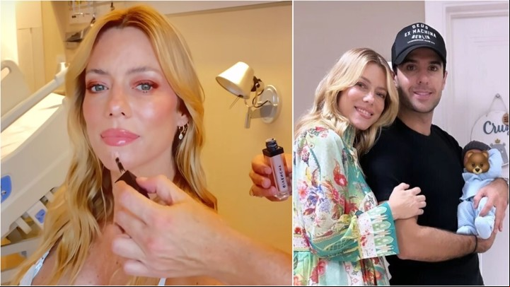 Nicole Neumann se maquilló antes de salir de la clínica donde nació su hijo y generó polémica.