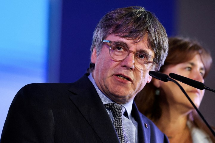 El líder catalán, Carles Puigdemont, en mayo pasado en Francia. Foto Reuters