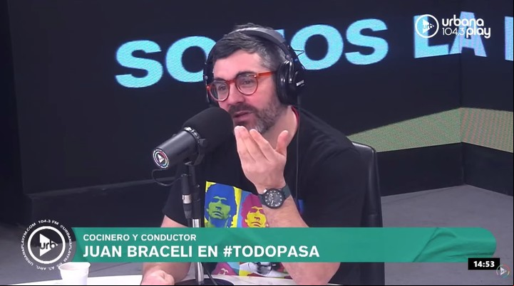 Juan Braceli habló sobre su salida de "Cocineros Argentinos" y explicó sus motivos. | Foto: Urbana Play