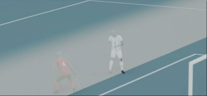 Argentina - Marruecos: el VAR marcó el offside de Amione, por medio pie.