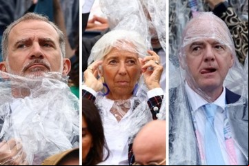 Los líderes mundiales con ponchos para la lluvia: la incómoda foto en la inauguración de los Juegos Olímpicos de París 2024