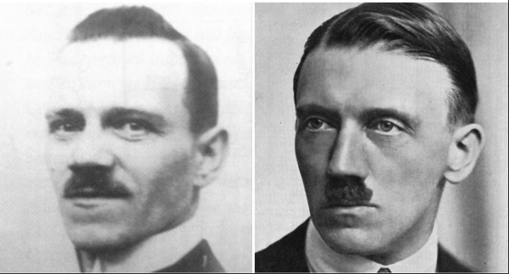 Alois Hitler (izquierda), hermano de Adolf Hitler (derecha).
