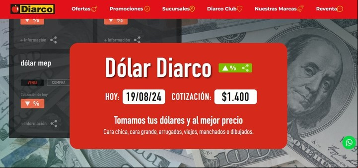 La llamativa oferta de un supermercado: aceptar dólares en mal estado.